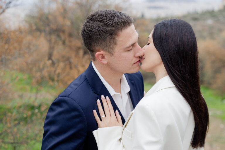 A Rainy Autumn Surprise Proposal at Filopappou Hill